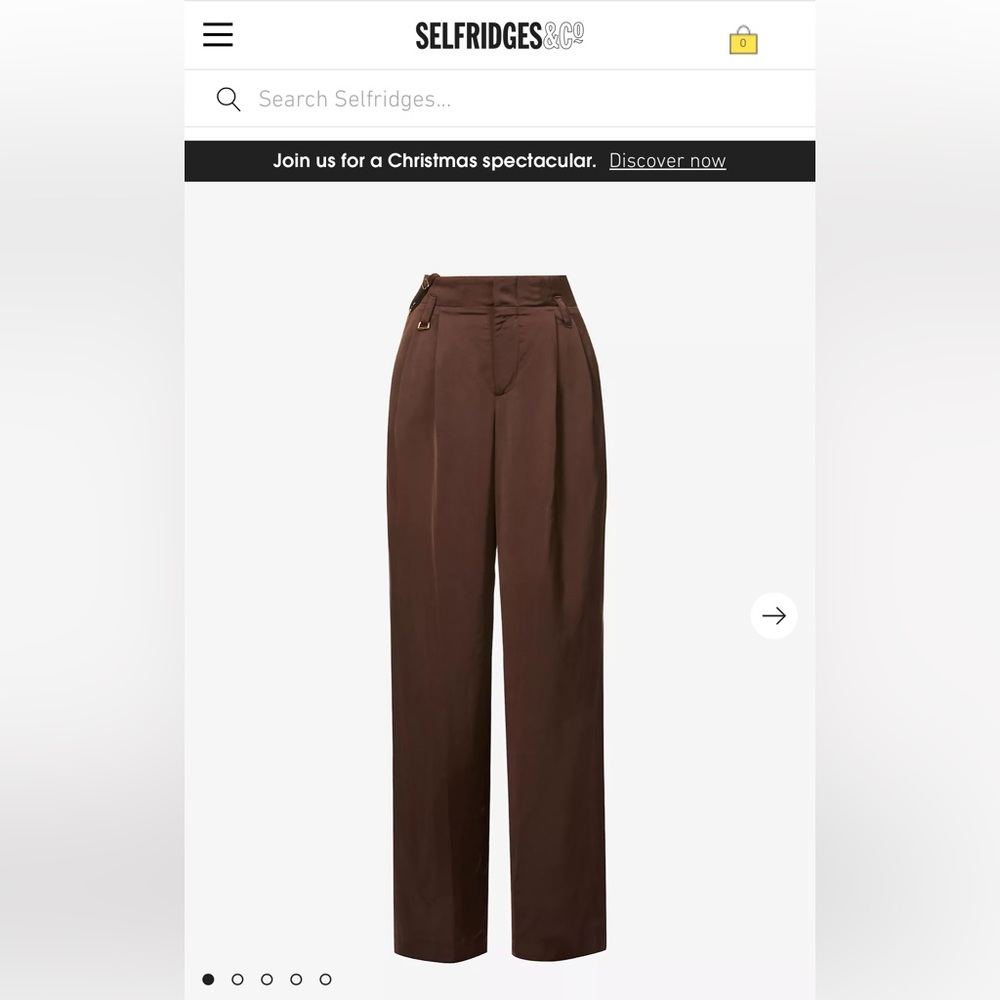 jacquemus brown satin wide leg pants Size 10